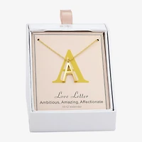 Sparkle Allure Initial Womens 14K Gold Over Brass 16 Inch Pendant Necklace