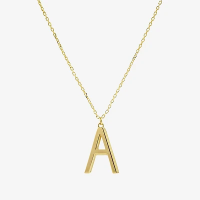 Sparkle Allure Initial Womens 14K Gold Over Brass 16 Inch Pendant Necklace