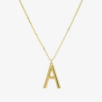 Sparkle Allure Initial Womens 14K Gold Over Brass 16 Inch Pendant Necklace