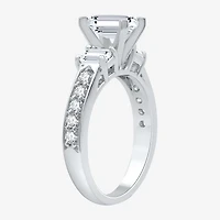 Signature By Modern Bride (H-I / Si1-Si2) Womens 2 CT. T.W. Lab Grown White Diamond 10K Gold Side Stone 3-Stone Engagement Ring