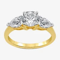 Signature By Modern Bride (H-I / Si1-Si2) Womens 2 1/4 CT. T.W. Lab Grown White Diamond 14K Gold Round 3-Stone Engagement Ring