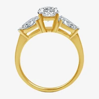 Signature By Modern Bride (H-I / Si1-Si2) Womens 2 1/4 CT. T.W. Lab Grown White Diamond 14K Gold Round 3-Stone Engagement Ring