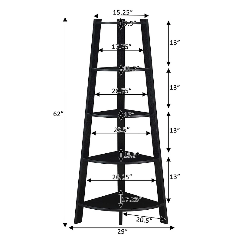 Convenience Concepts Newport 5-Shelf Bookcase
