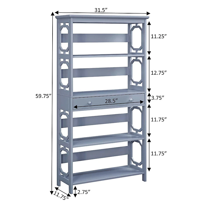 Convenience Concepts Omega 5-Shelf Bookcase
