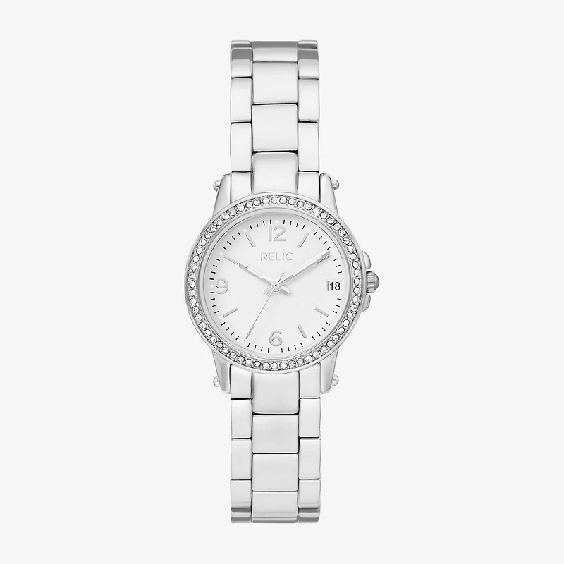 Relic By Fossil Womens Silver Tone Bracelet Watch Zr34646