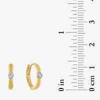 (G-H / I1-I2) Womens Diamond Accent Lab Grown White 10K Gold 11mm Hoop Earrings
