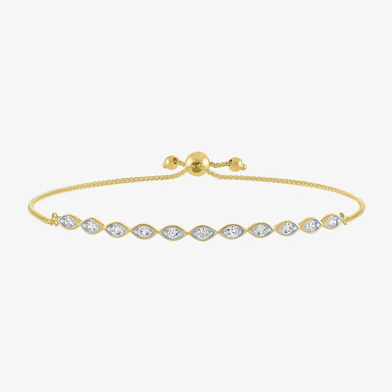 (G-H / Si2-I1) Womens 1/3 CT. T.W. Lab Grown White Diamond 10K Gold Bolo Bracelet