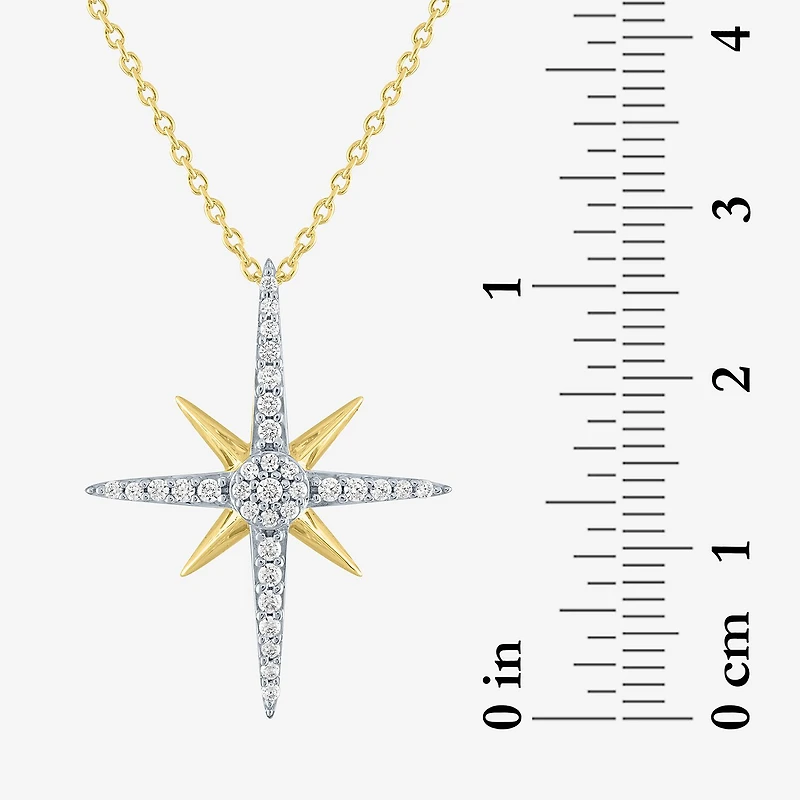 Diamond Addiction (G-H / Si2-I1) North Star Womens 1/4 CT. T.W. Lab Grown White 10K Gold 18 Inch Pendant Necklace