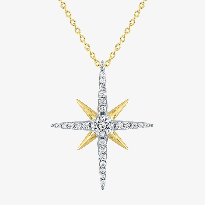 Diamond Addiction (G-H / Si2-I1) North Star Womens 1/4 CT. T.W. Lab Grown White 10K Gold 18 Inch Pendant Necklace