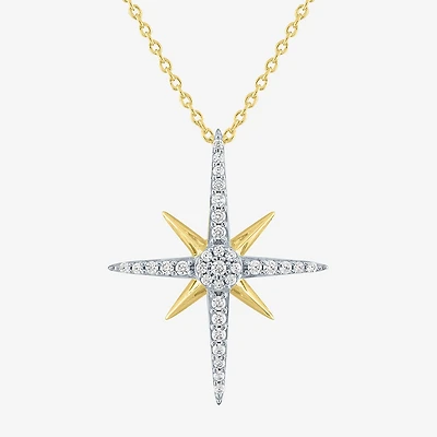 Diamond Addiction (G-H / Si2-I1) North Star Womens 1/4 CT. T.W. Lab Grown White 10K Gold 18 Inch Pendant Necklace