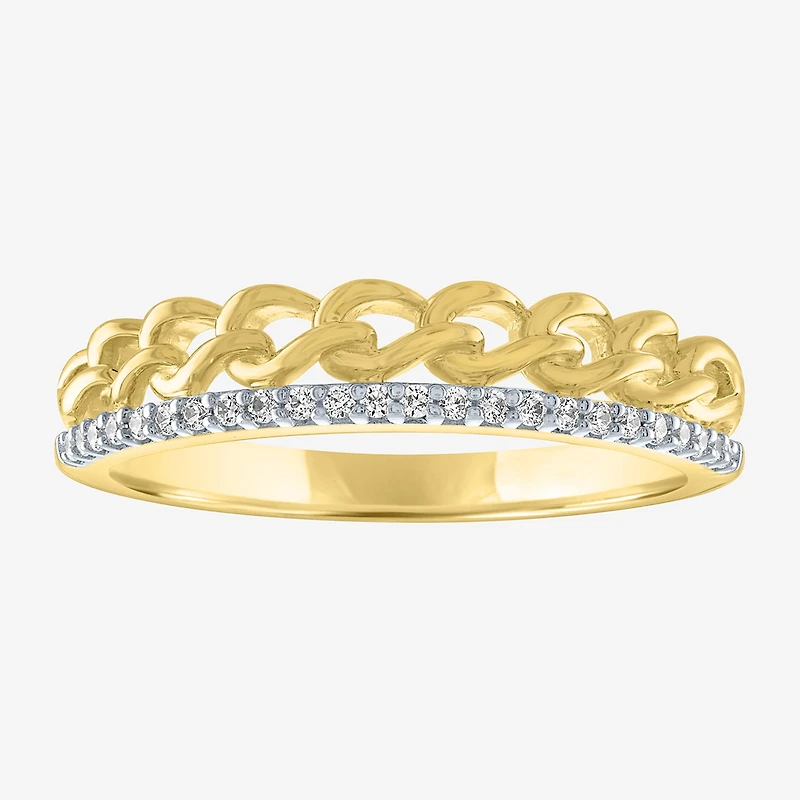 Diamond Addiction (G-H / Si2-I1) Womens 1/10 CT. T.W. Lab Grown White 14K Gold Over Silver Sterling Band