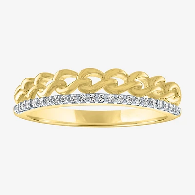 Diamond Addiction (G-H / Si2-I1) Womens 1/10 CT. T.W. Lab Grown White 14K Gold Over Silver Sterling Band