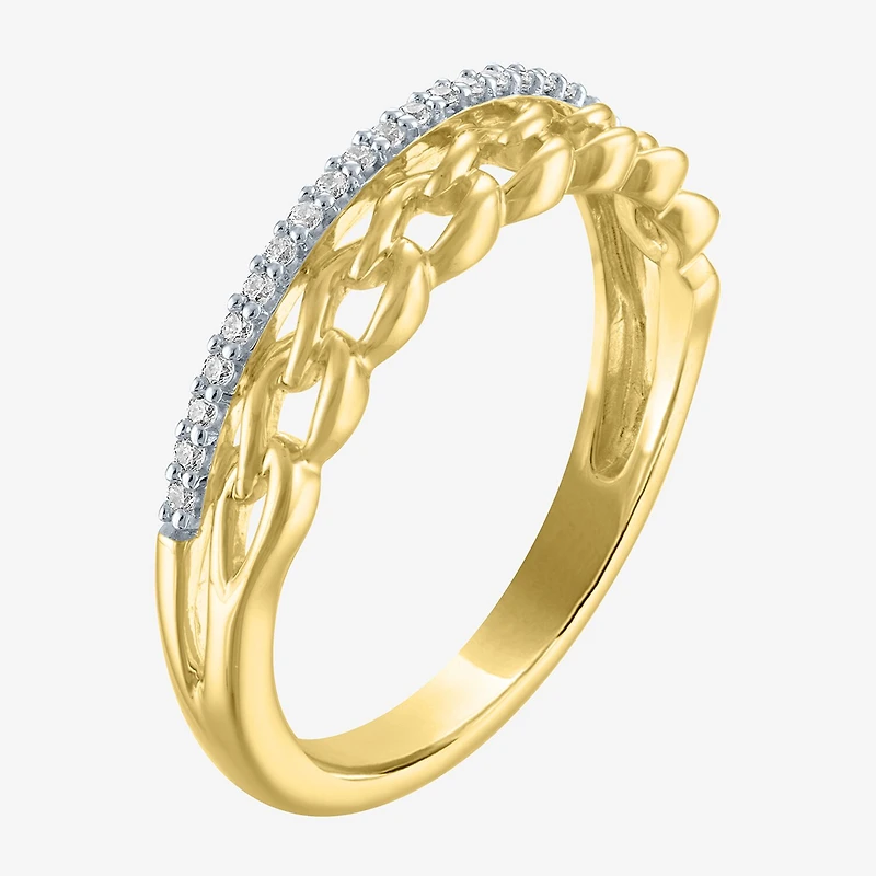 Diamond Addiction (G-H / Si2-I1) Womens 1/10 CT. T.W. Lab Grown White 14K Gold Over Silver Sterling Band