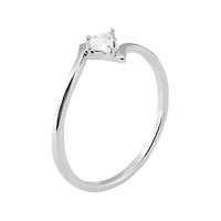 Itsy Bitsy Womens Sterling Silver Heart Bypass  Delicate Band