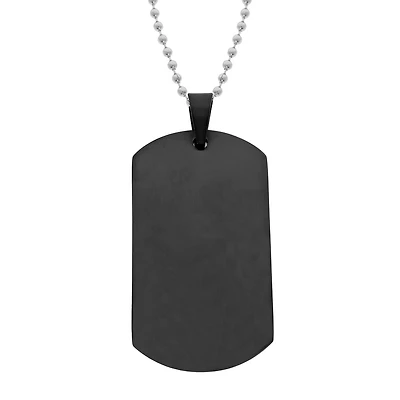 Mens Stainless Steel Dog Tag 22 Inch Pendant Necklace