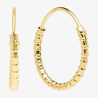 Silver Treasures Womens 14K Gold Over Silver 13.4mm Hypoallergenic Hoop Earrings