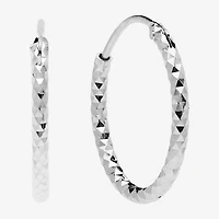 Silver Treasures Womens Sterling Silver 20mm Hypoallergenic Hoop Earrings