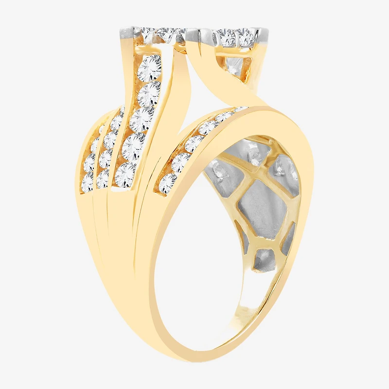3 CT.T.W. Natural Diamond Side Stone Engagement Ring 10K or 14K Gold