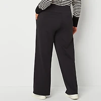 Stylus Womens Plus Wide Leg High Rise Pull-On Pant