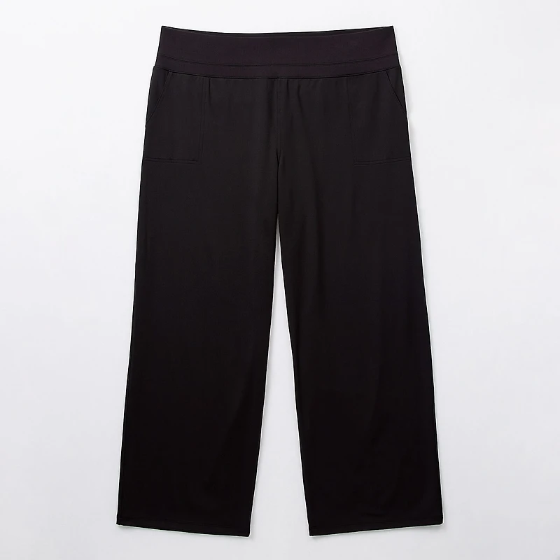 Stylus Womens Plus Wide Leg High Rise Pull-On Pant