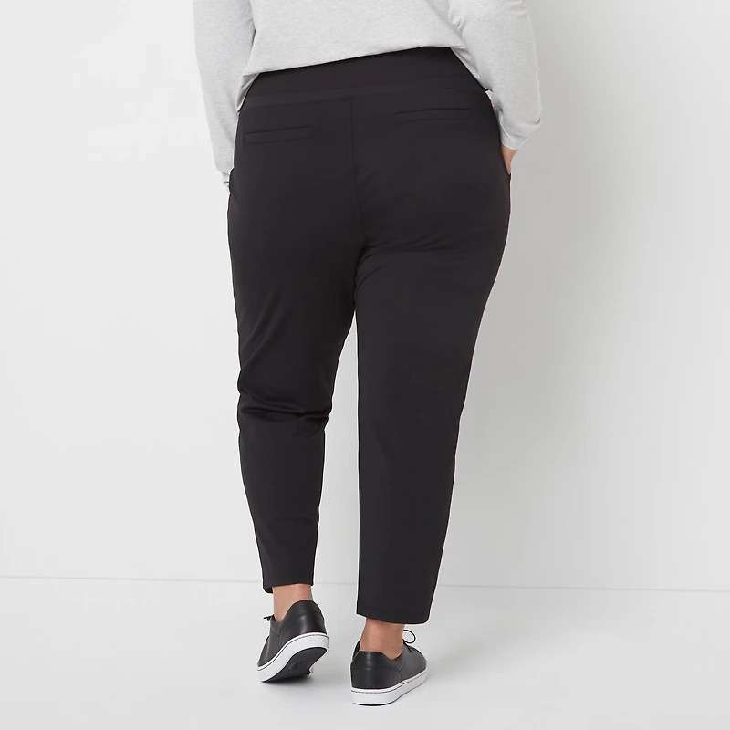Stylus Womens Plus Tapered High Rise Pull-On Pant