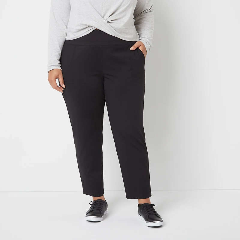 Stylus Womens Plus Tapered High Rise Pull-On Pant