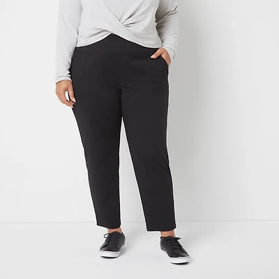 Stylus Womens Plus Tapered High Rise Pull-On Pant