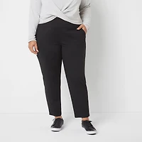 Stylus Womens Plus Tapered High Rise Pull-On Pant