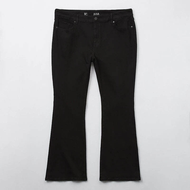 a.n.a Womens Plus High Rise Flare Leg Jean