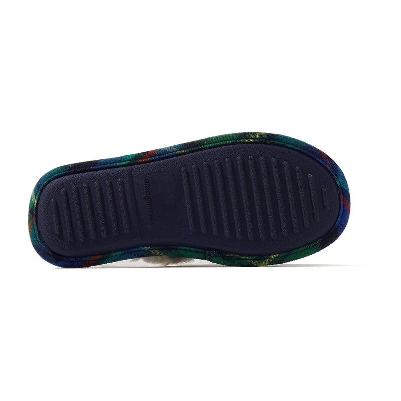 Dearfoams Mama Bear Plaid Scuff Womens Memory Foam Slip-On Slippers