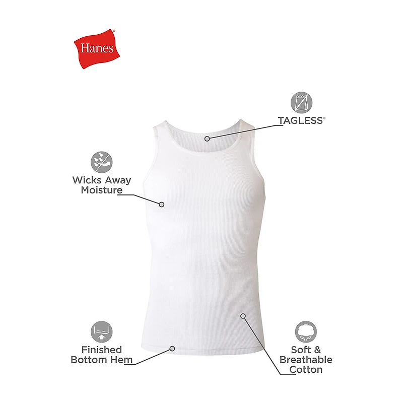 Hanes Comfortsoft Mens Scoop Neck Sleeveless 4 Pack Tank