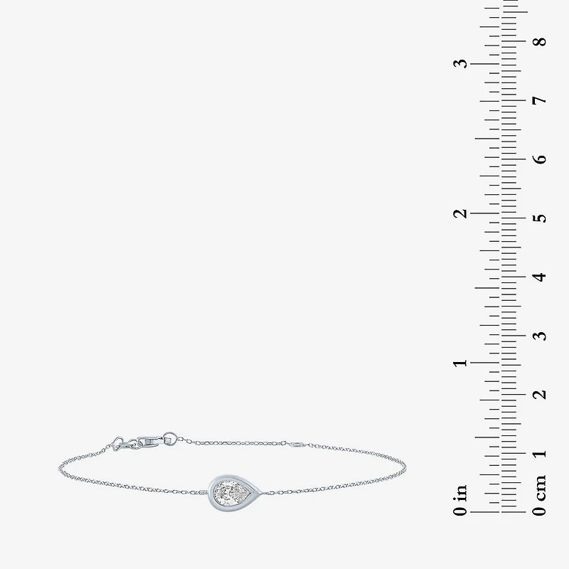 Diamond Addiction (G-H / Si2-I1) Womens 10K Gold 8 Inch Cable Pear Chain Bracelet