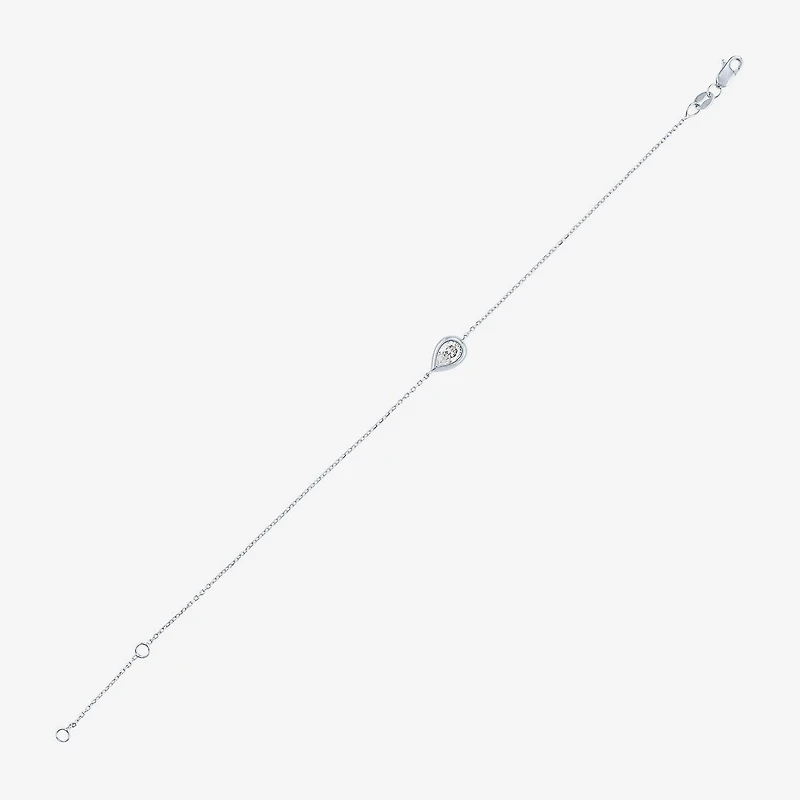 Diamond Addiction (G-H / Si2-I1) Womens 10K Gold 8 Inch Cable Pear Chain Bracelet