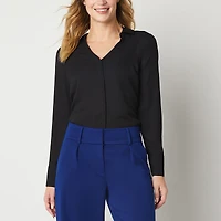 Liz Claiborne Womens Vent Long Sleeve Regular Fit Button-Down Shirt