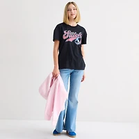 Womens Juniors Crew Neck Short Sleeve Regular Fit Lilo & Stitch Graphic T-Shirt