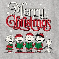 Christmas Choir Snoopy And Friends Little & Big Kid Boys Crew Neck Short Sleeve Regular Fit Peanuts Graphic T-Shirt