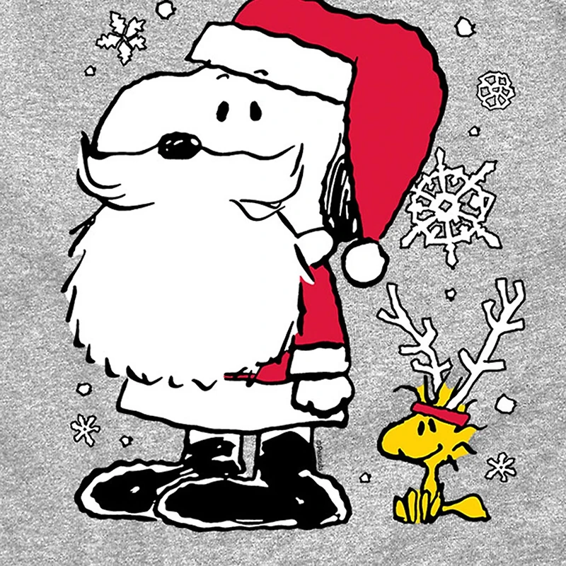 Santa And Reindeer Little & Big Kid Boys Crew Neck Short Sleeve Regular Fit Peanuts Snoopy Graphic T-Shirt