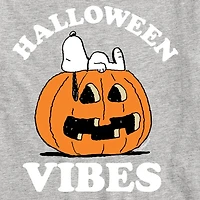 Halloween Vibes Pumpkin Little & Big Kid Boys Crew Neck Short Sleeve Regular Fit Peanuts Snoopy Graphic T-Shirt