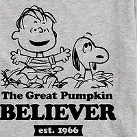 Linus Great Pumpkin Believer Little & Big Kid Boys Crew Neck Short Sleeve Regular Fit Peanuts Graphic T-Shirt