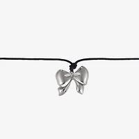 Arizona Silver Tone Womens Bow 18 Inch Pendant Necklace