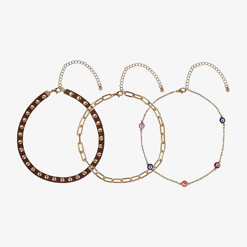 Arizona Gold Tone Womens Evil Eye 3-pc. Necklace Set