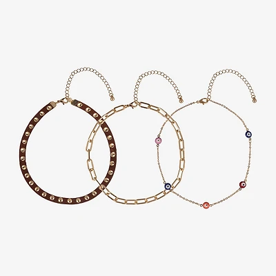 Arizona Gold Tone Womens Evil Eye 3-pc. Necklace Set