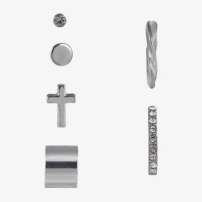 Arizona Silver Tone Womens 18.8mm Cross Single Earring