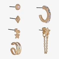 Arizona Gold Tone Womens Glass 16mm Star Single Earring