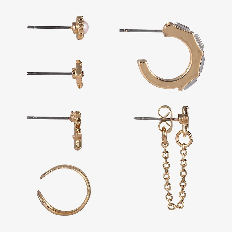 Arizona Gold Tone Womens Glass 16mm Star Single Earring