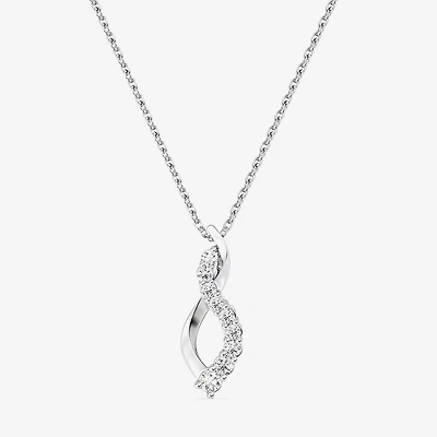 Yes, Please! (G/Si1-Si2) Womens 1/4 CT. T.W. Lab Grown White Diamond Sterling Silver Infinity Pendant