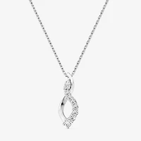 Yes, Please! (G/Si1-Si2) Womens 1/4 CT. T.W. Lab Grown White Diamond Sterling Silver Infinity Pendant