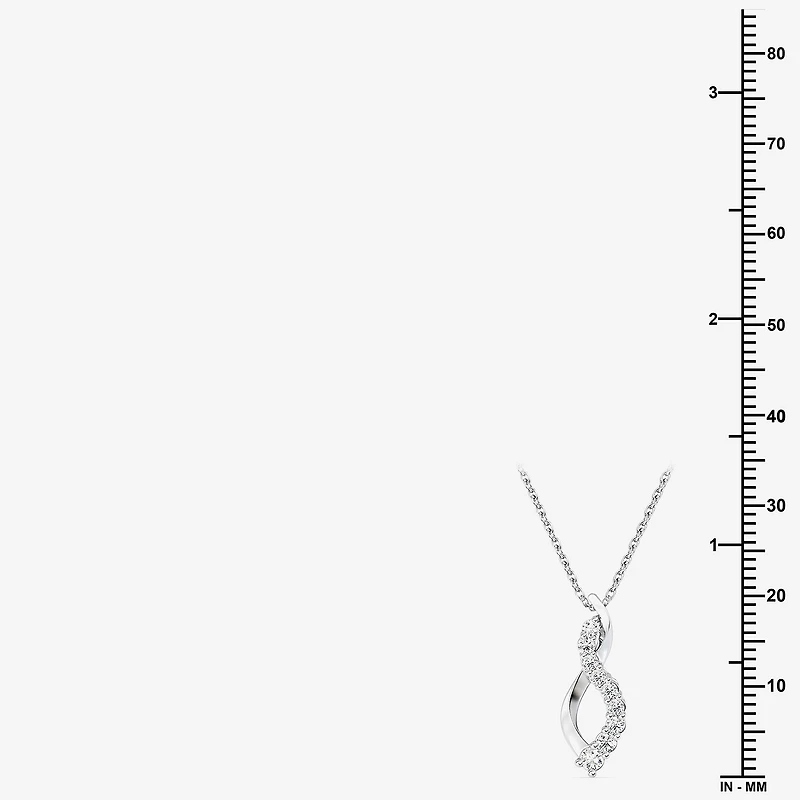 Yes, Please! (G/Si1-Si2) Womens 1/4 CT. T.W. Lab Grown White Diamond Sterling Silver Infinity Pendant