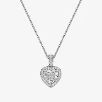 Yes, Please! (G/Si1-Si2) Womens 1/4 CT. T.W. Lab Grown White Diamond Sterling Silver Heart Pendant