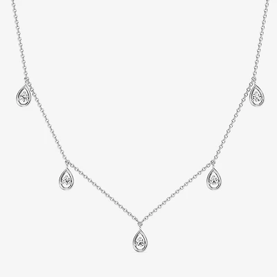 Yes, Please! (G / Si1-Si2) Womens 1/4 CT. T.W. Lab Grown White Diamond Sterling Silver 18 Inch Pendant Necklace
